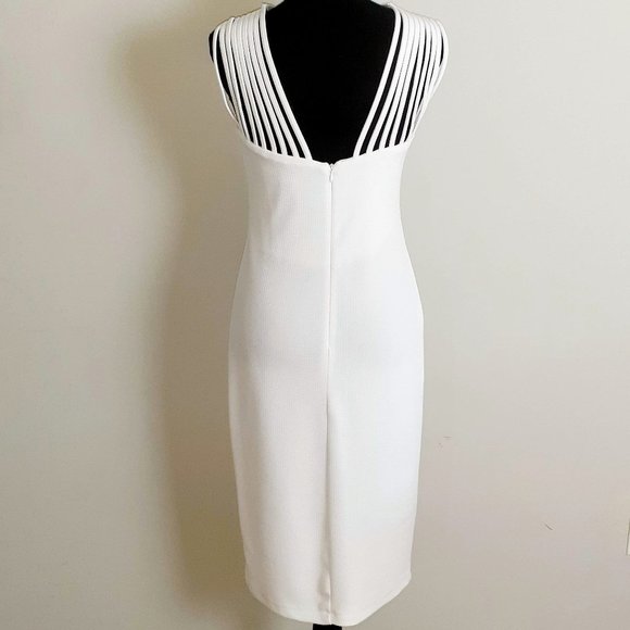 Midi Body-con Sleeveless Off-White  Dress Size M - Picture 2 of 4